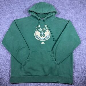 Adidas Milwaukee Bucks Hoodie Mens Large Green NBA Basketball Sweatshirt L